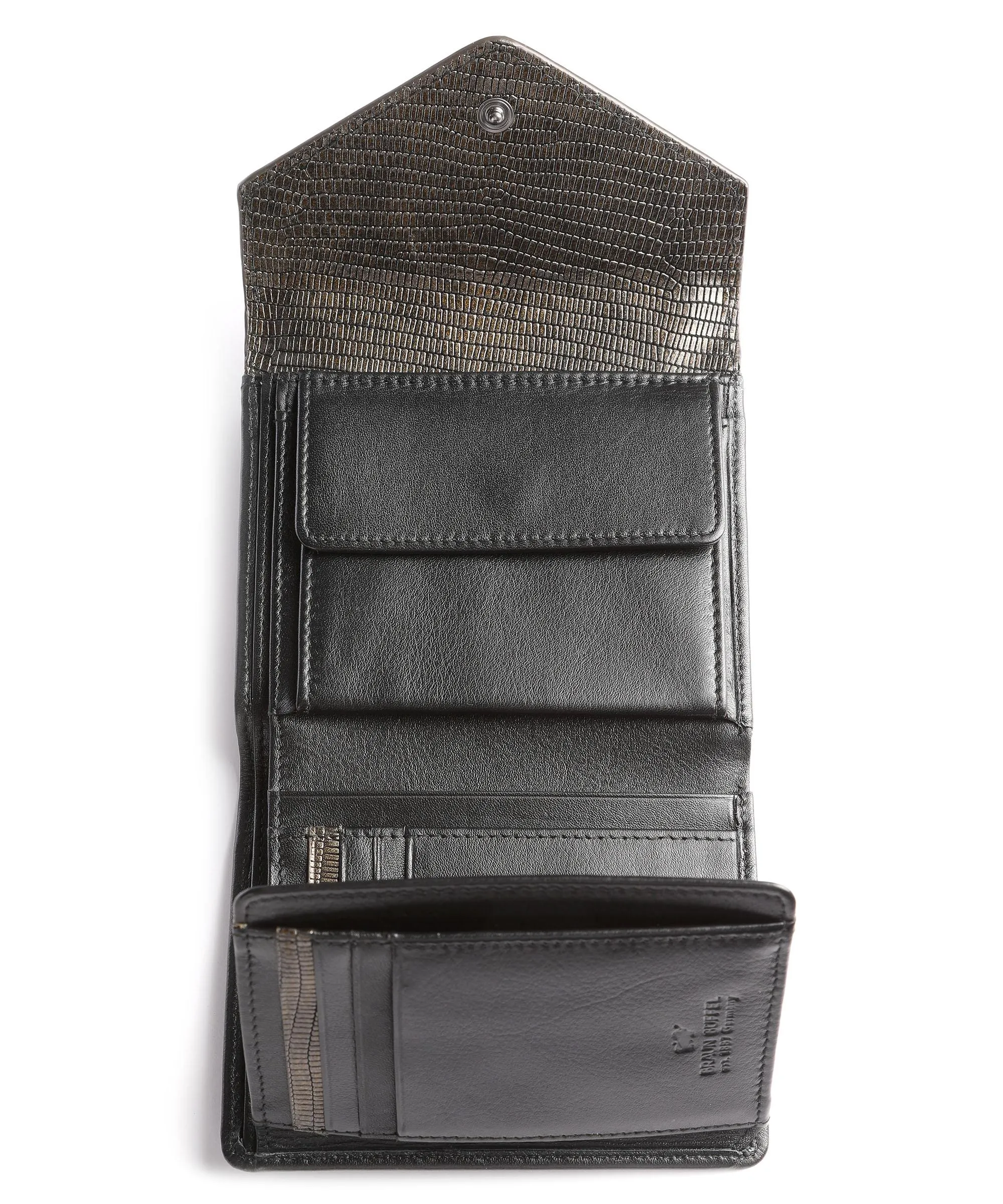  Braun Büffel Lizzy Portafoglio pelle di vitello nero  