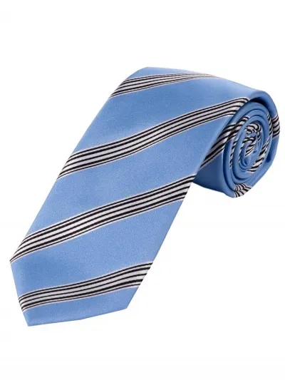 Cravatta da uomo XXL alla moda a righe Pigeon blu bianco nero profondo